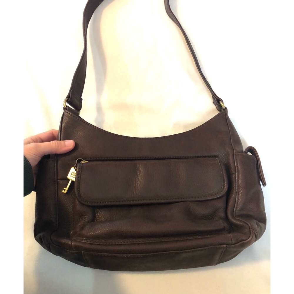 Vintage Leather Fossil Shoulder Bag - Picture 2 of 7